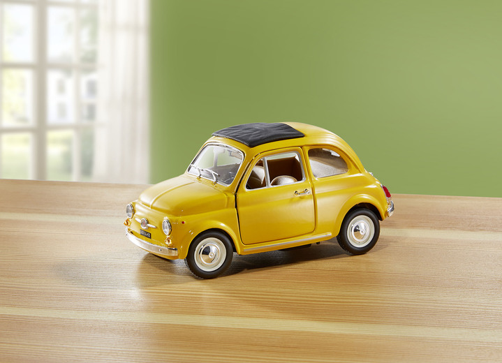 Sammlermodelle - Bburago Fiat 500F (1965), in Farbe GELB Ansicht 1