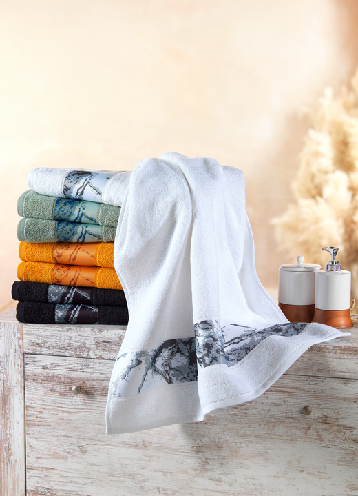 Handtücher - Flauschig weiche Frottier-Serie , in Größe 200 (1 Handtuch, 50x100 cm) bis 205 (5-teiliges Sparset), in Farbe WEISS Ansicht 2