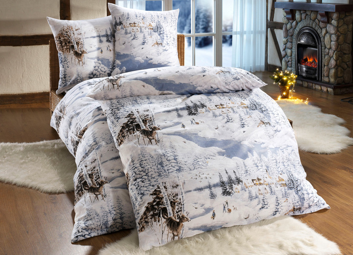 - Kuschelweiche Bettwäsche-Garnitur von Dobnig, in Größe 112  (80/80 cm + 135/200 cm) bis 115  (80/80 cm + 155/220 cm), in Farbe MULTICOLOR