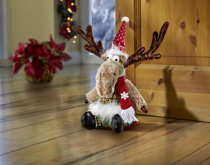 Weihnachtliche Dekorationen - Niedlicher Weihnachtselch, in Farbe BRAUN-ROT
