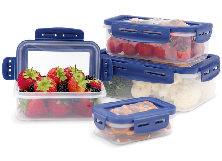 Schüsseln & Behälter - Livington Flex and Fresh Frischhalte-Set, in Farbe BLAU, in Ausführung Frischhaltedosen-Set, 4-tlg Ansicht 1