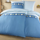 Bettwäschegarnituren - Bettwäsche-Garnitur mit Reißverschluss, in Größe 112 (80/80 cm + 135/200 cm) bis 115 (80/80 cm + 155/220 cm), in Farbe BLAU