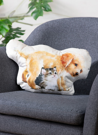 - Formkissen mit Hund und Katze, in Farbe BUNT