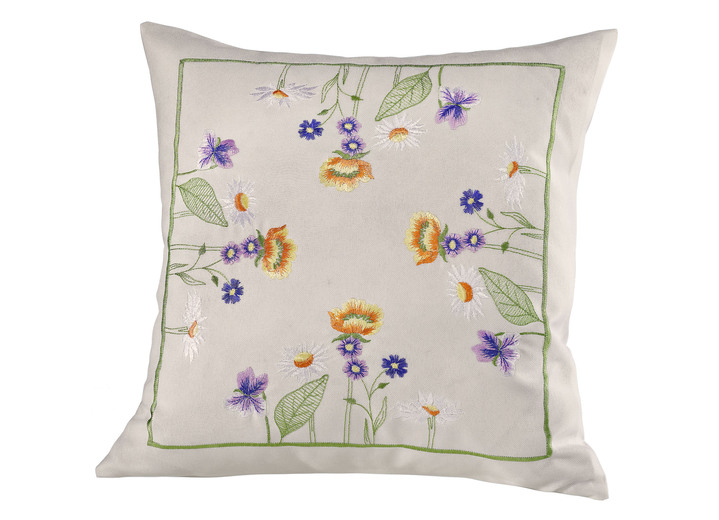 Tischdecken - Schön bestickte Tisch- und Raumdekoration, in Größe 101 (Deckchen, 35x 50 cm) bis 404 (Kissenbezug, 40x 40 cm), in Farbe NATUR-BUNT Ansicht 6