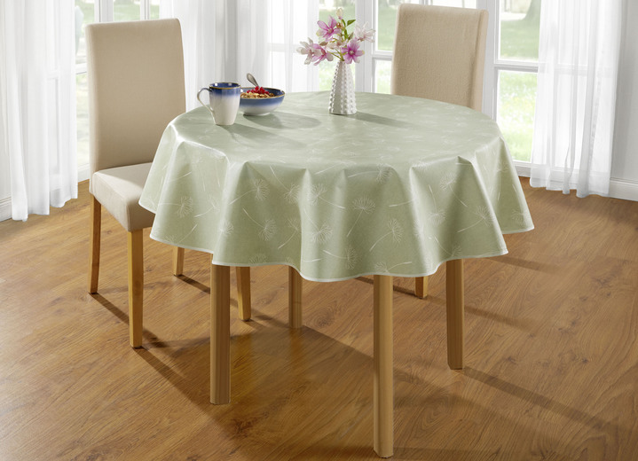 Tischdecken - Wachstuch-Tischdecke mit Pusteblumen-Motiv, in Größe 108 (Tischdecke, 80/ 80 cm) bis 190 (Tischdecke oval, 140/190 cm), in Farbe GRÜN Ansicht 2
