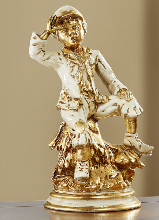 Figuren - Handbemalte Deko-Figur, in Farbe WEISS-GOLD, in Ausführung Junge Ansicht 1