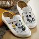 Hausschuhe - Bequemer Clog mit niedlichem Panda-Druck, in Größe 036 bis 042, in Farbe WEISS-BEIGE – Farbe WEISS-BEIGE – Ansicht 1