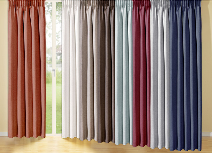 Klassisch - Energiespar-Verdunkelungsschals in Leinenoptik, in Größe 365 (H145xB135 cm) bis 464 (H245xB270 cm), in Farbe BEIGE Ansicht 4