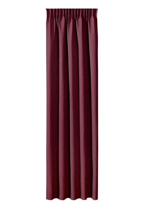 Klassisch - Energiespar-Verdunkelungsschals in Leinenoptik, in Größe 365 (H145xB135 cm) bis 464 (H245xB270 cm), in Farbe BORDEAUX Ansicht 1