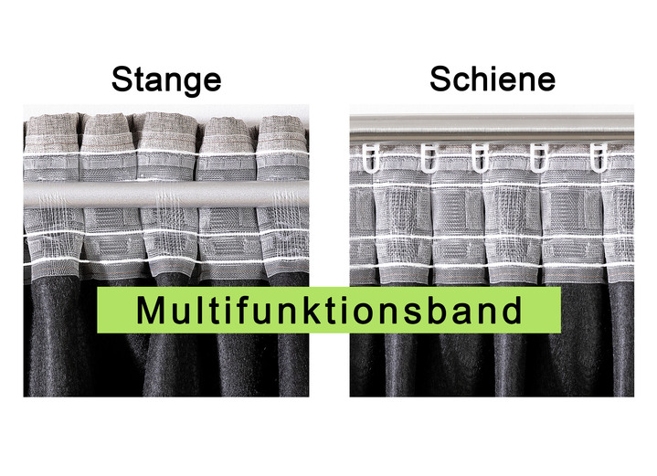 Klassisch - Energiespar-Verdunkelungsschals in Leinenoptik, in Größe 365 (H145xB135 cm) bis 464 (H245xB270 cm), in Farbe BEIGE Ansicht 3