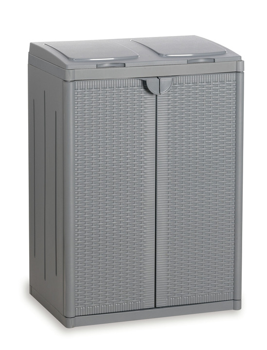 Gartenmöbel - Abfallsammler für 2 oder 3 Müllbeutel, in Farbe HELLGRAU, in Ausführung für 2 Müllbeutel Ansicht 2