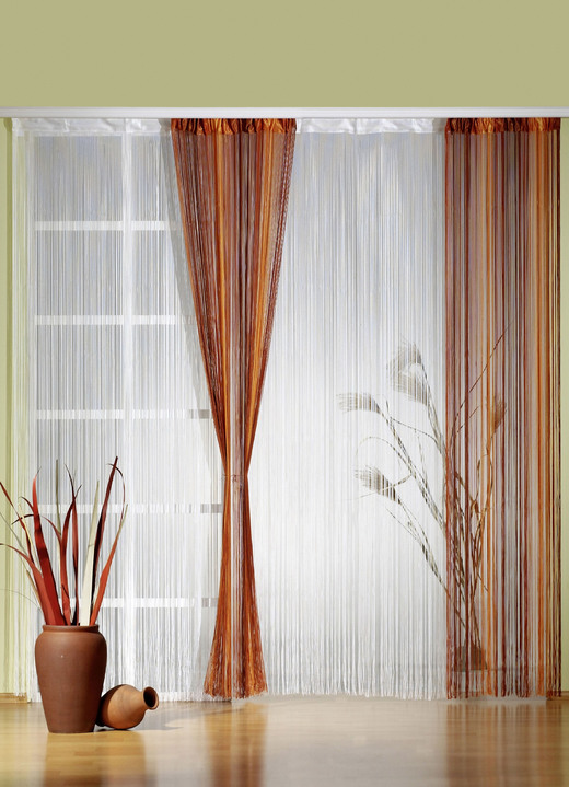 Modern - Fadenstore für Gardinenstange und -schiene, in Größe 305 (H160xB 98 cm) bis 310 (H245xB148 cm), in Farbe ORANGE-TERRA Ansicht 1