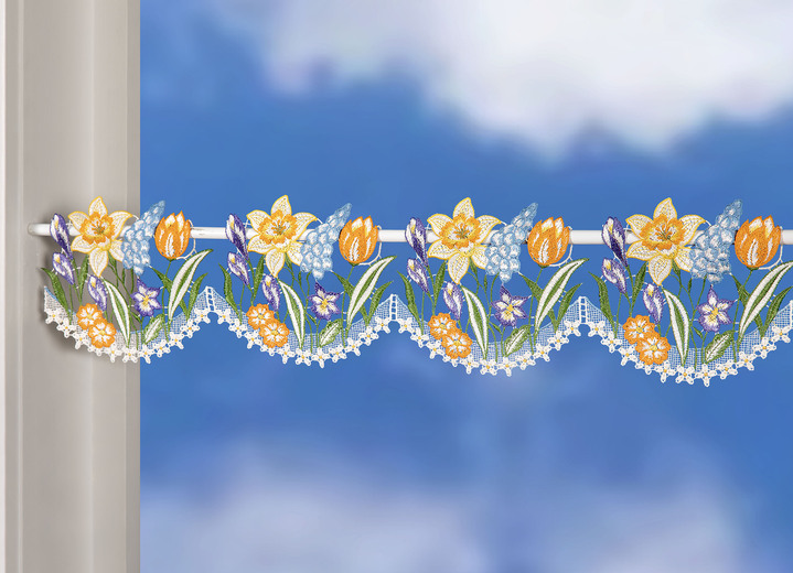 Landhaus & Küche - Stangendeko aus Plauener Spitze, in Größe 628 (H15xB48 cm) bis 654 (H15xB96 cm), in Farbe BUNT Ansicht 2