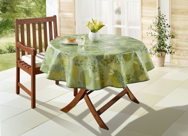 Gartentischdecken - Wachstuch-Tischdecke mit Blätter-Motiv, in Größe 108 (Tischdecke, 80x 80 cm) bis 190 (Tischdecke oval, 140x190 cm), in Farbe TERRA Ansicht 4