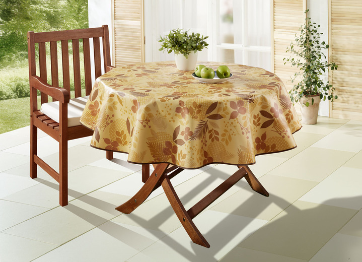 Gartentischdecken - Wachstuch-Tischdecke mit Blätter-Motiv, in Größe 108 (Tischdecke, 80x 80 cm) bis 190 (Tischdecke oval, 140x190 cm), in Farbe GRÜN Ansicht 4