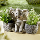 Blumentöpfe und Pflanzgefäße - Pflanztopf Elefant aus Polyresin, in Farbe GRAU