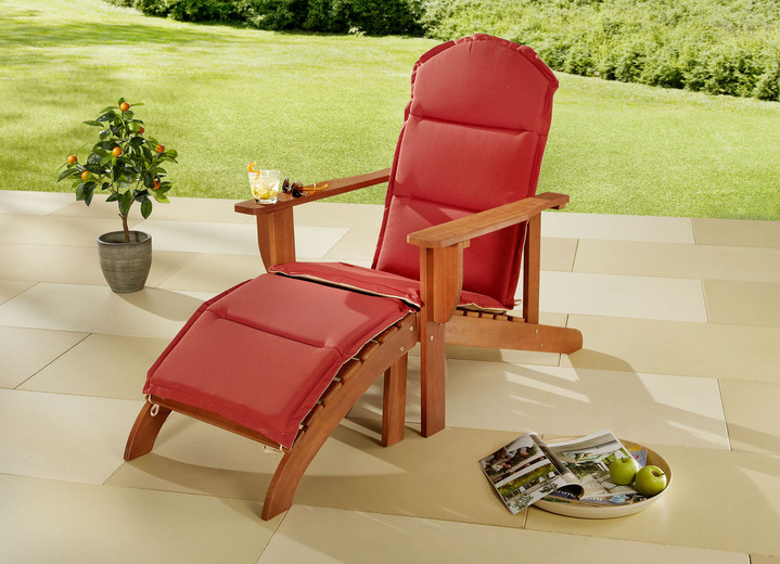 Gartenmöbel - Adirondack-Chair mit Wendeauflage und separatem Fußteil, in Farbe BRAUN Ansicht 1