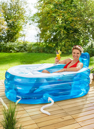 Freizeitspaß - Aufblasbare Badewanne, in Farbe BLAU-WEISS – Farbe BLAU-WEISS – Ansicht 