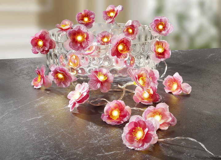 Wohnaccessoires - Lichterkette Pfirsichblüten, in Farbe ROSA