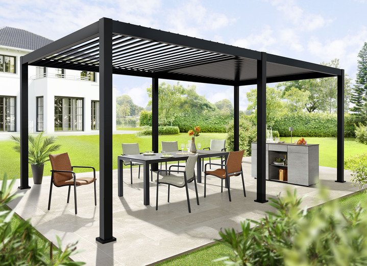 Pavillons - Luxus-Terrassenüberdachung Cadiz, in Farbe ANTHRAZIT Ansicht 1
