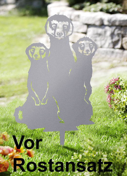 - Erdmännchen-Trio aus Spezialstahl, in Farbe ROST-SILBER Ansicht 2