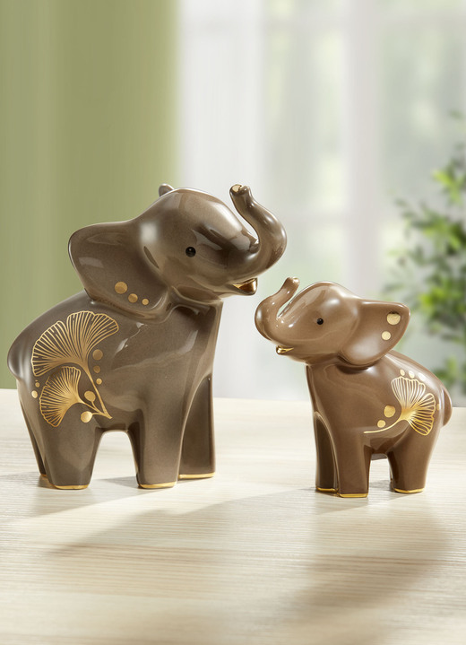 Figuren - Goebel Elefant mit Echtgoldauflage Ansicht 2 Figuren - Goebel Elefant mit Echtgoldauflage, in Farbe BRAUN, in Ausführung Elefant Pika Pika Ansicht 2