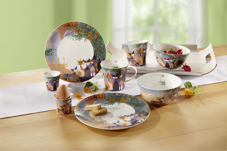 Frühstücks-Set aus hochwertigem Fine-Bone-China-Porzellan