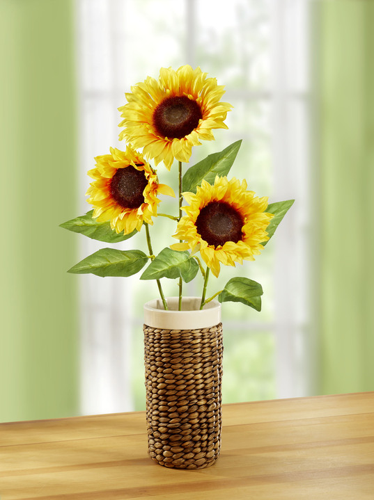 Kunst- & Textilpflanzen - Naturgetreue Sonnenblumen, 3er-Set, in Farbe GELB