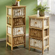 Regale & Schränke - Dekoratives Regal mit Gestell aus Massivholz – Farbe NATUR – Ansicht 1 Regale & Schränke - Dekoratives Regal mit Gestell aus Massivholz, in Farbe WEISS, in Ausführung Regal mit 3 Körben – Farbe NATUR – Ansicht 1