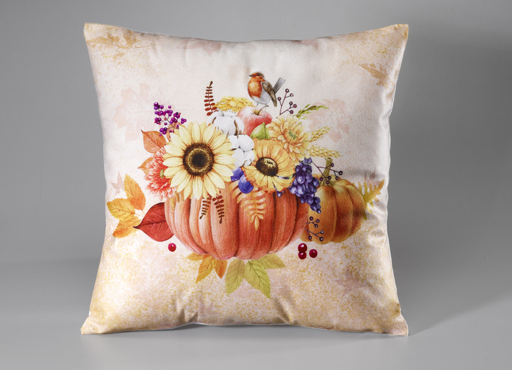 Tischdecken - Tisch- und Raumdekoration mit herbstlichen Motiven, in Größe 101 (Deckchen, 35x 50 cm) bis 404 (Kissenbezug, 40x 40 cm), in Farbe NATUR-BUNT Ansicht 2