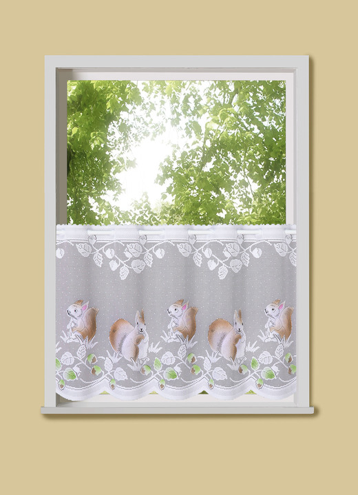 Landhaus & Küche - Handcolorierte Fenster- und Türdekoration, in Größe 784 (Kurzstore, H 45xB 90 cm) bis 949 (Türbehang, H180xB 90 cm), in Farbe WEISS-BUNT Ansicht 1