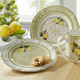 Gläser & Geschirr - Hochwertige Fine-Bone-China-Porzellan-Serie, in Farbe WEISS-GELB, in Ausführung Dessertteller, 2er-Set – Farbe WEISS-GELB – Ansicht 1