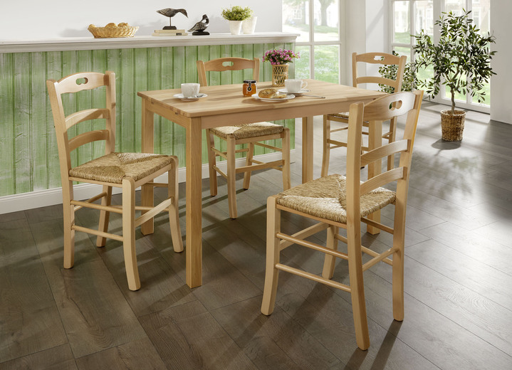 Sitzmöbel - 2er-Set Esszimmerstühle aus massiver Buche, in Farbe NATUR Ansicht 1
