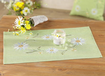 Bestickte Tischdecke oder Kissenbezug