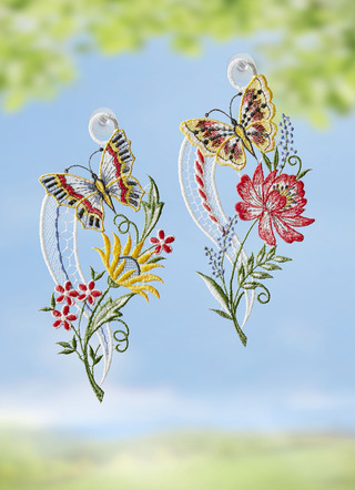 Fensterbild mit Schmetterlinge, 2er-Set