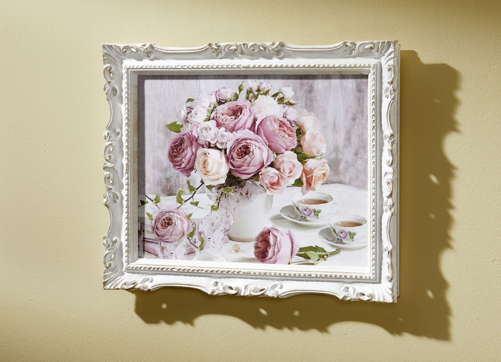 Blumen - Wandbild im Shabby-Chic, in Farbe CREME