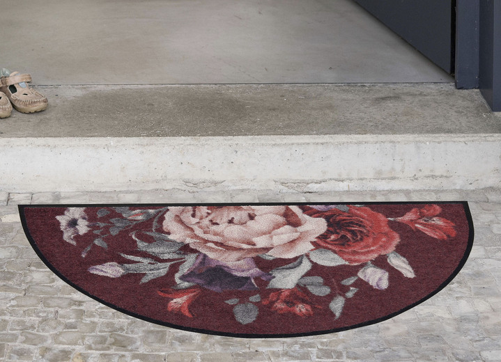 - Wohnmatte Viktoria von Salonlöwe, in Farbe WEINROT, in Ausführung halbrund, 42x85 cm Ansicht 1