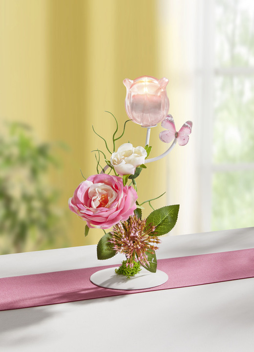 - Metall-Teelichthalter, in Farbe ROSA