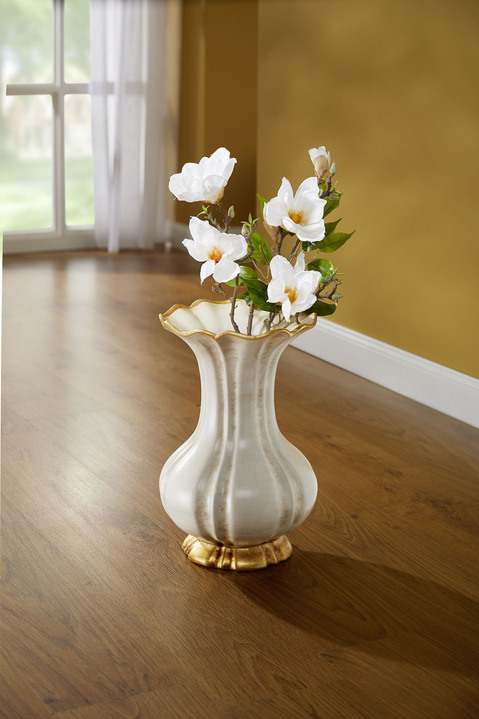 Wohnaccessoires - Vase aus hochwertiger Keramik, in Farbe CREME-GOLD
