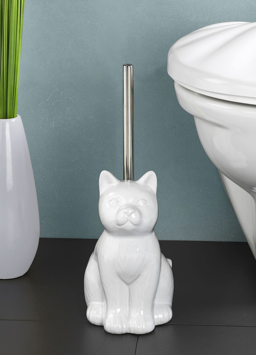 Accessoires - WC-Garnitur im Katzen-Design, in Farbe WEISS Ansicht 1