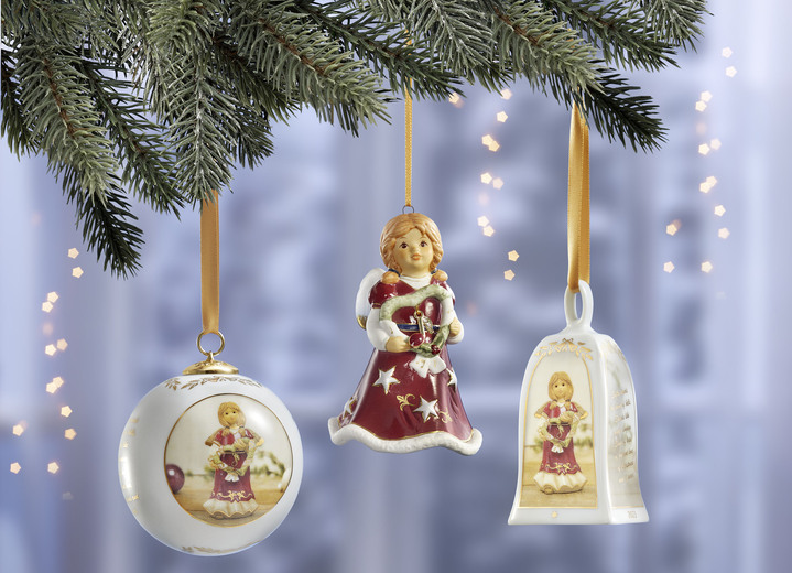 Weihnachten - Jahresartikel 2023, in Farbe CREME-BORDEAUX, in Ausführung Jahresglocke 2023 Ansicht 1