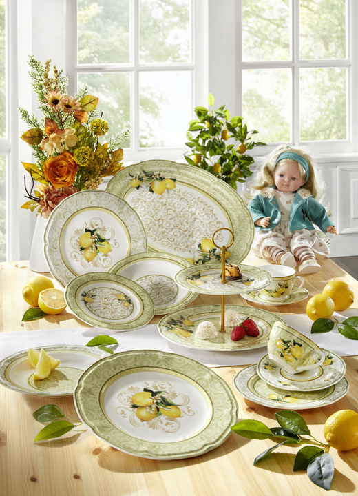 Gläser & Geschirr - Hochwertige Fine-Bone-China-Porzellan-Serie, in Farbe WEISS-GELB, in Ausführung Dessertteller, 2er-Set Ansicht 3