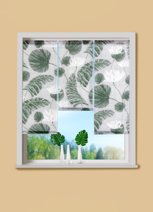 - Fensterbehang Blätter, 3-teilig, in Farbe WEISS-GRÜN