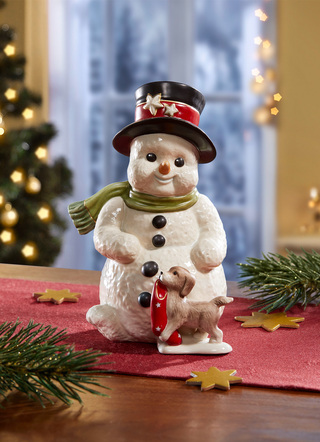 Schneemann aus hochwertigem Feinsteingut