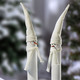 Weihnachten - Gartenstecker aus Metall, 2er-Set, in Farbe WEISS, in Ausführung Schneemann
