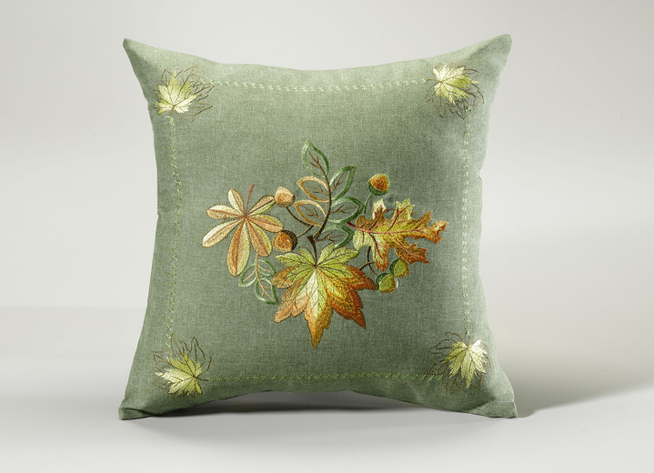 Herbstimpressionen - Tisch- und Raumdekoration, in Größe 101 (Deckchen, 35x 50 cm) bis 404 (Kissenbezug, 40x 40 cm), in Farbe GRÜN Ansicht 5