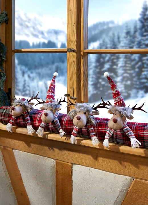 Weihnachtliche Dekorationen - Zugluftrolle, in Farbe ROT-GRAU-BRAUN Ansicht 2