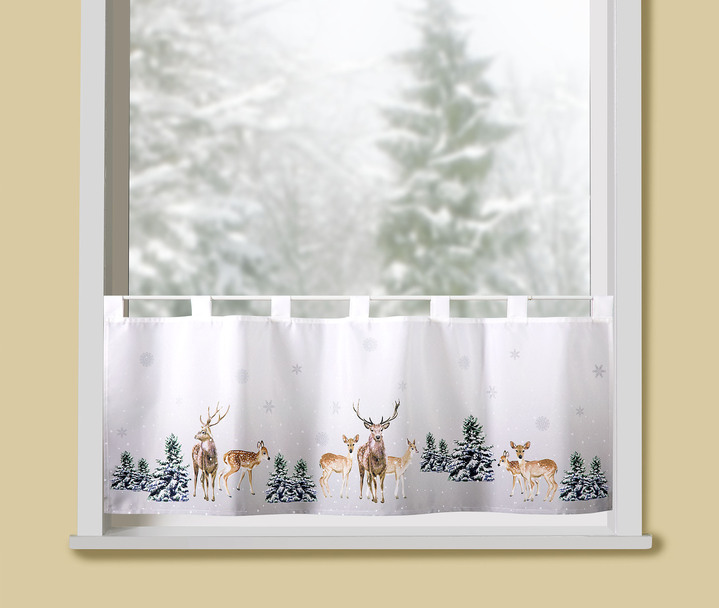 Landhaus & Küche - Kurzstore Rehe im Wald, in Größe 784 (45x 90 cm) bis 788 (45x120 cm), in Farbe WEISS-BUNT Ansicht 2