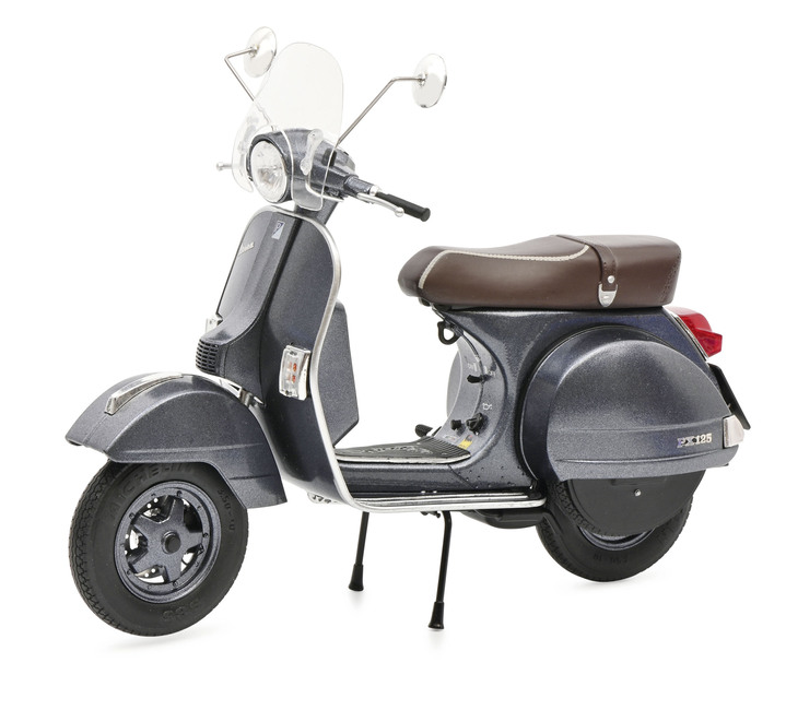 Sammlermodelle - Vespa PX 125 mit Windschutzscheibe, in Farbe GRAU-ANTHRAZITMETALLIC