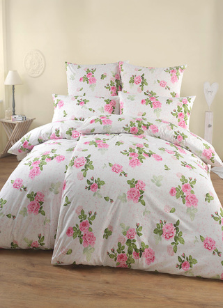 - Bettwäsche-Garnitur aus 100% Baumwolle, in Größe 111 (40x80 cm + 135x200 cm) bis 115 (80x80 cm + 155x220 cm), in Farbe MULTICOLOR